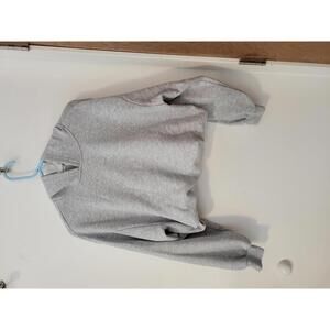 Madden Girl Medium Gray Cropped Hoodie Sweatshirt with Sparkle Detail